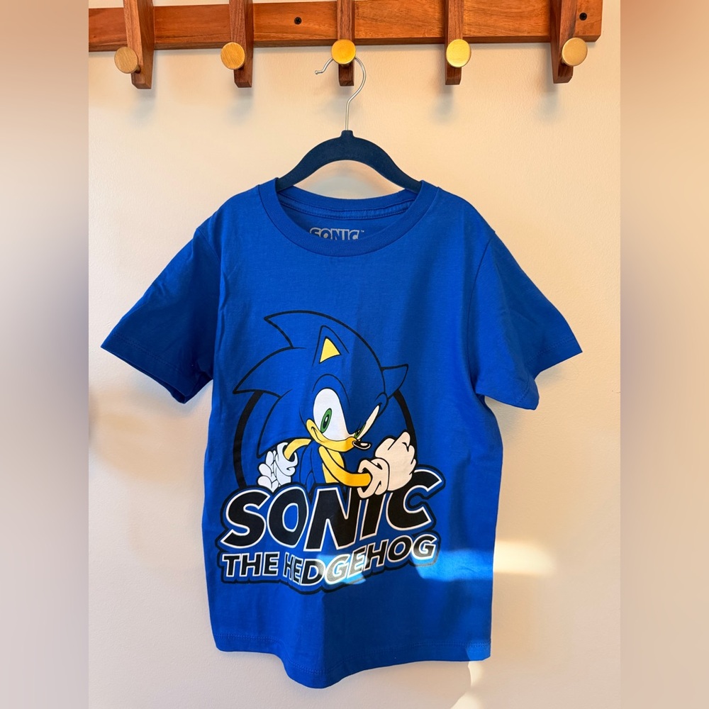 Sonic the Hedgehog Royal Blue Graphic Kids T-Shirt size 8